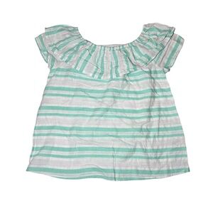 Cat & Jack Girls Sleeveless Top Striped Turquoise White Size Medium 7/8 Summer